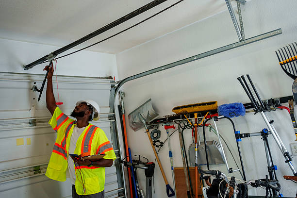 Professional Garage Door Panel Replacement technician working in Castroville, TX